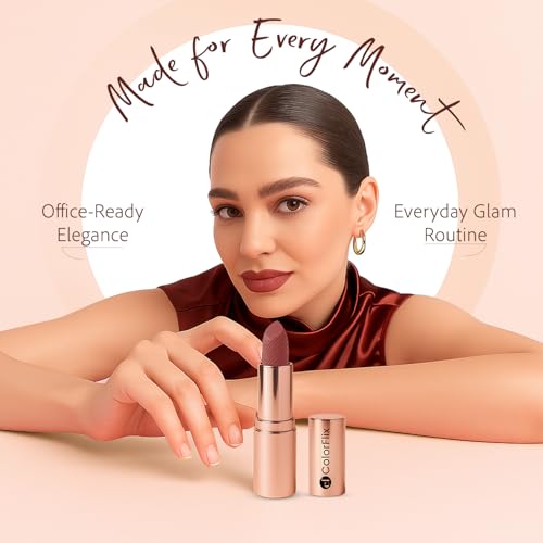 ColorFlix Luxe Matte Lipstick Rich Velvet Finish, High Pigment, Long Lasting, Lightweight- Nude Brown,3.5g