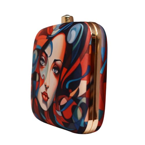 Artklim Multipattern Women Portrait Printed Clutch