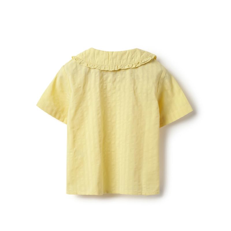 United Colors of Benetton Regular Fit Peter Pan Collar Crochet Flowers Seersucker Shirt