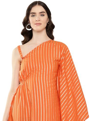 Ahalyaa Women's Polyester Kurta Sets (AHKUPN-COMBO-756-ICH_Orange