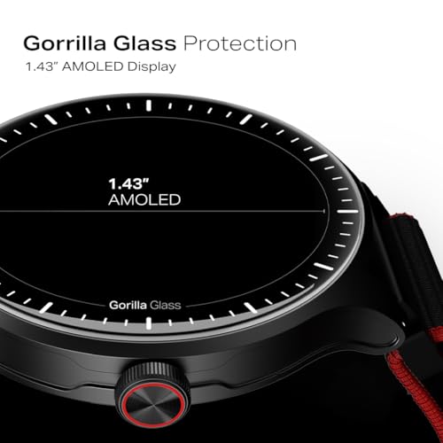 boAt Valour Watch 1 GPS, AI Based Auto Gym Mode, Built-in GPS, Advanced X2 Chip, 6-axis sensors, 3 ATM,15 Days Battery,1.43" AMOLED Display w/Gorilla Glass Smart Watches for Man (Fusion Black)