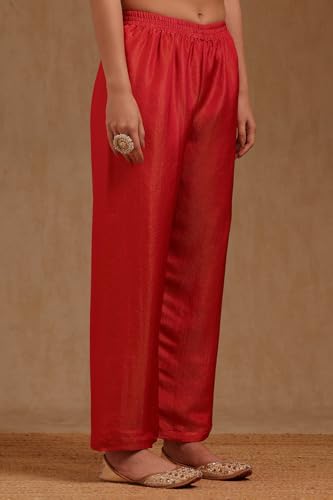 Soch Womens Fuchsia Shimmer Ethnic Motifs Suit Set With Stone Work