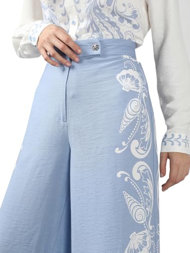 VERO MODA Women Flared Blue High Rise Pants