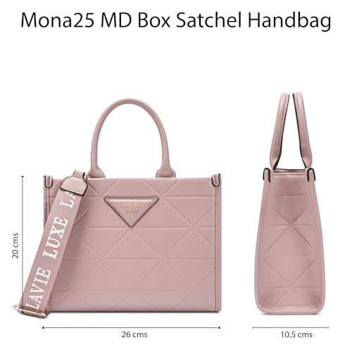 Lavie Luxe Mona25 Box Satchel Bag for Women | Satchel Handbag for Work | Ladies purse | Stylish Shoulder Bag | Gift for Women