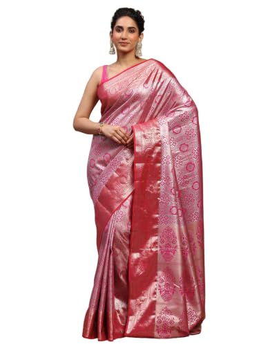 Meena Bazaar Women's Art Silk Saree | Elegant Designer Silk Saree | Soft Lightweight Traditional Ethnic Saree for Wedding, Festival, Party & Special Occasions