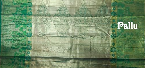 VFCollections Women's Traditional Handloom Kanchipuram Silk Pure Pattu Sarees | Rich Zari Woven Design | Bridal Saree | Unstitched Blouse (VFC723-8)