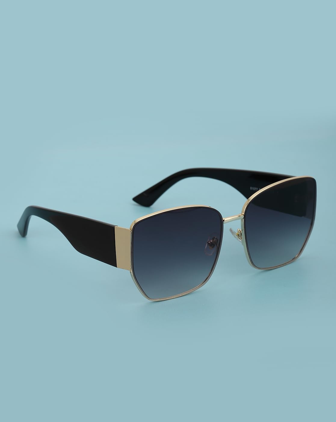 Carlton London Gold and Black toned with UV Protected Oversized Women Sunglass