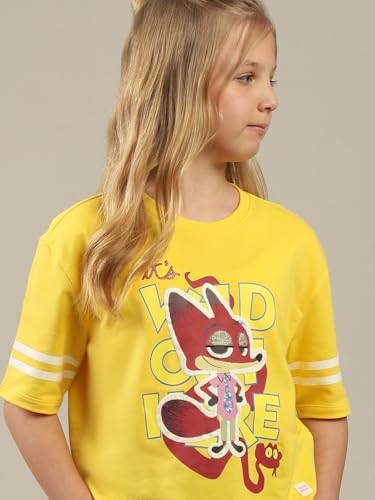 VERO MODA Girl Regular Fit Yellow Tshirt