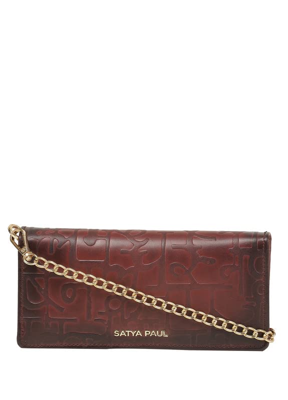 Satya Paul Wine Plum Leather Wallet for Women