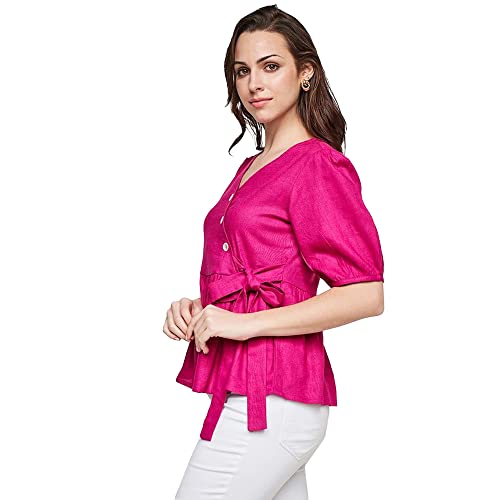 AND Women's Regular Fit Tunic Shirt (FW22AJ186TLV_Pink XL)