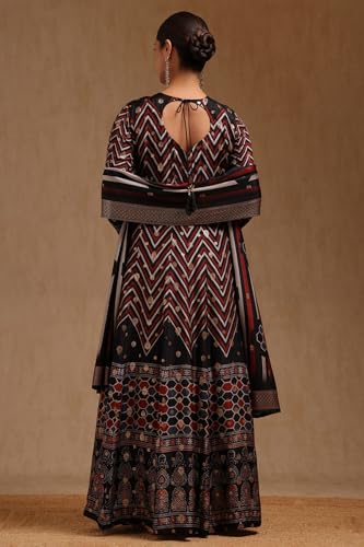 Soch Women's Russian Silk Floor Length Gown (SMUA5CD2092_Black