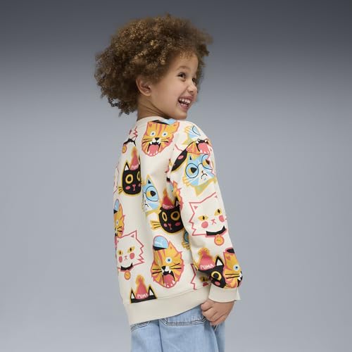 PUMA | MOODY CAT Kids' Graphic Crew Sweatshirt | Alpine Snow | 6-7Y