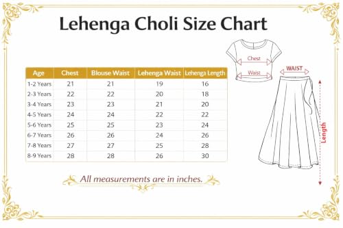 Suzvan Girls Traditional Embroidered Lehenga Choli Dress with Dupatta For baby Girls Dress(8-9 Years)