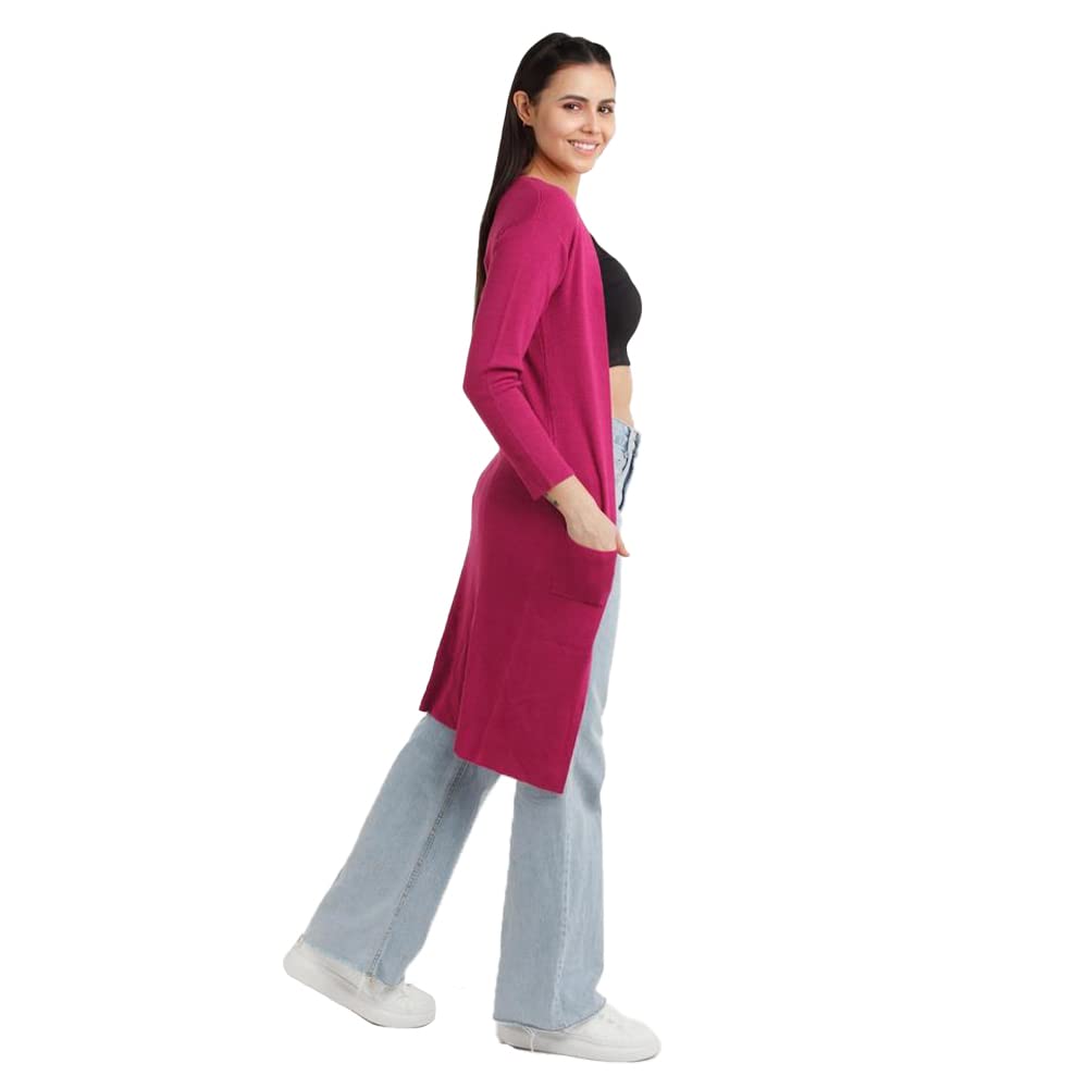 Zink London Women's Pink Solid Regular Shrug