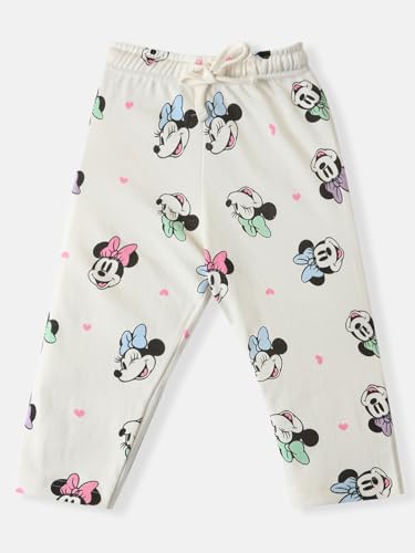 Nauti nati Girls Cotton Disney Printed T-shirt and Trackpant Co-ord Set