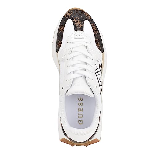Guess Women's Calebb3 Trainers, White Brown 145, 7 UK
