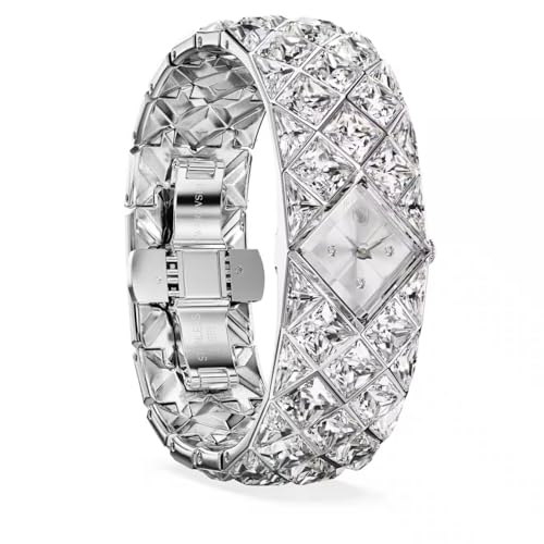 Swarovski Curiosa Bangle 572 Crystal Bracelet, Silver Tone, Stainless Steel, Silver, Classic