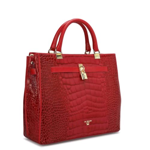 Da Milano Leather Satchel Bag for Women - Plumberry Purple (LB-00723)
