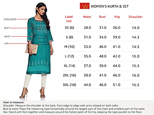 W for Woman Women's Synthetic Kurta (18AUS11653-111405_Green_8)