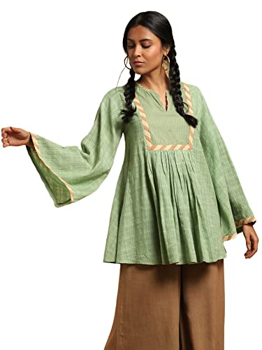 Ritu Kumar Green Solid A-Line Kurti