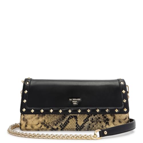 Da Milano Leather Sling Bag for Women - Black (LSB-02589)