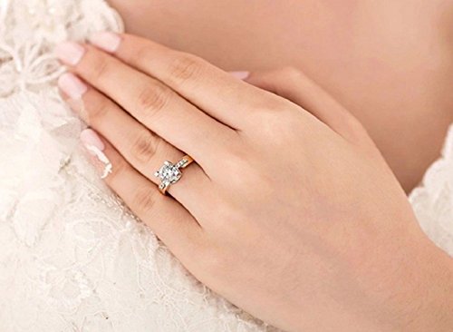 RUVEE Hortensia Rose Gold Crystal American Diamond Crystal Alloy Ring for Women & Girls Valentines Day Special (6)