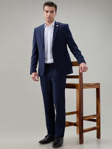 Raymond Blue Structure Pattern Men Suit