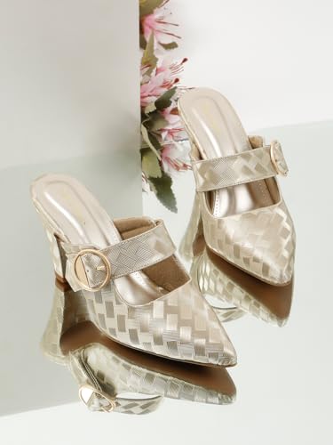 Flat n Heels Womens Gold Pumps FnH 2784-GD