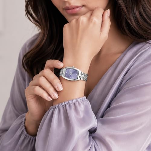 Carlton London Women's Watch Catherine Lavender Rectangle Dial CL-CT-SLVR