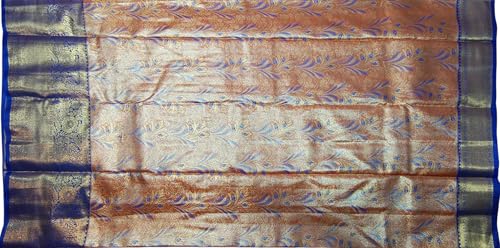 VFCollections Women's Traditional Handloom Kanchipuram Silk Pure Pattu Sarees | Rich Zari Woven Design | Unstitched Blouse (Vfc024-14), Multicolored