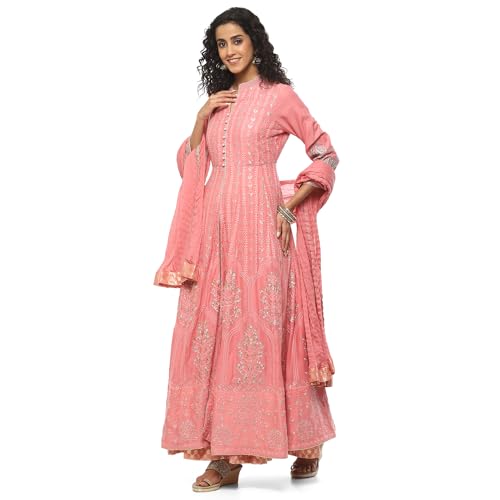 BIBA Women Cotton Embroidery Lehenga Set (SKD5876AW23BLUSHPNK_Pink_XL)