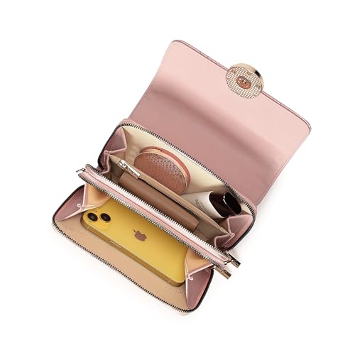 Fastrack Quilted Envelope Clutch For Women, Girls and Ladies | with Dual Zip Compartments & Detachable Sling Straps | Ladies Purse Handbag | Clutch For Casual Carry, Pink