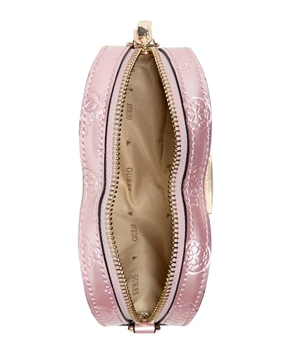 Guess Women Orchid Logo Textured Arnela Mini Heart Shape Crossbody Bag