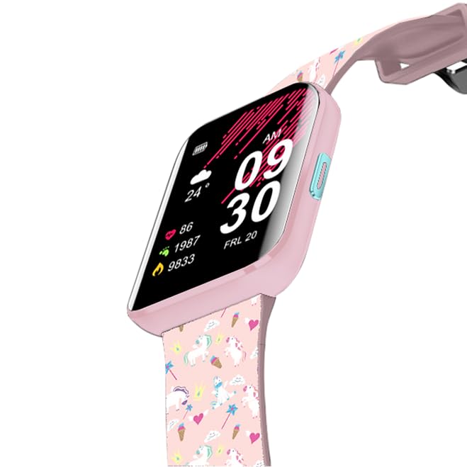 WatchOut Champion Kids SmartWatch with Habit Building, Heart Rate, Water Reminder, Curved Sceen, Waterproof, Activity Track, School Mode, Best Gift, Boys, Girls, Age 3-17, SharkTank Fame (Blush Pink)