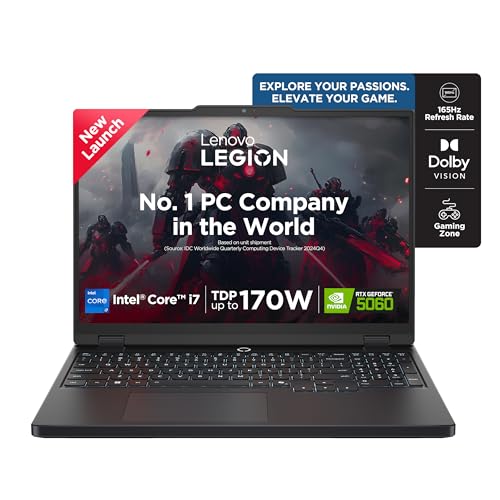 Lenovo Legion 5 2025 Intel Core i7-13650HX | NVIDIA RTX 5060 8GB (16GB RAM/1TB SSD/WUXGA IPS/165Hz/15.3" (38.8cm)/Windows 11/Office 2024+AI Now/Black/2.1Kg), 83LY00NCIN AI Powered Gaming Laptop