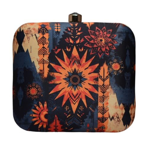 Artklim Design Art Printed And Multi Colour Clutch