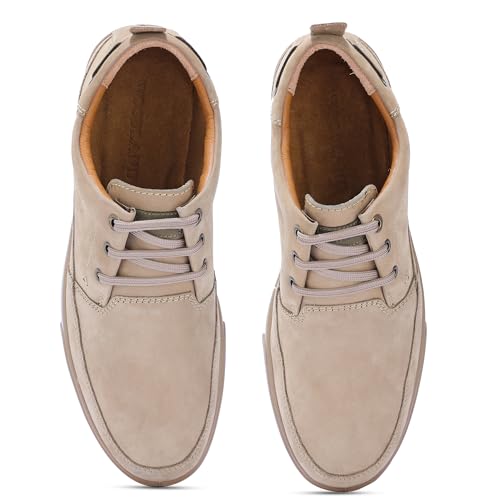Woodland Men's Khaki Leather Casual Shoes - 9 UK/India (43 EU)