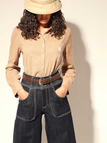 VERO MODA Women Regular Fit Brown Shirt