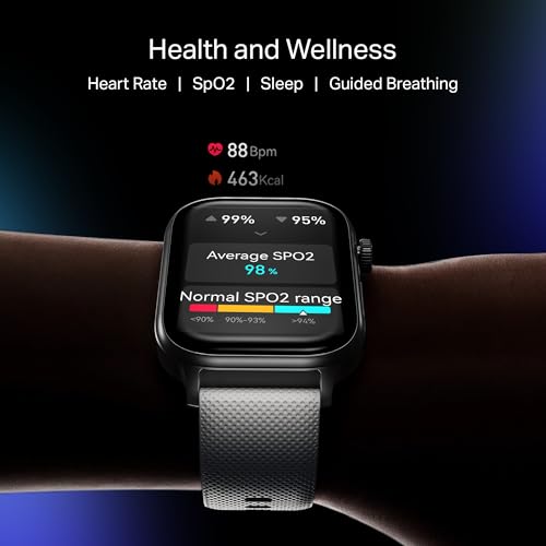 Boat Storm Infinity Plus Smartwatch with 20 Days Battery, ASAP™ Charge, 4.97 cm HD Display, Functional Crown, Multiple Sports Modes, BT Calling, SOS, IP68, Heart Rate & SpO2 Monitor (Cool Grey)