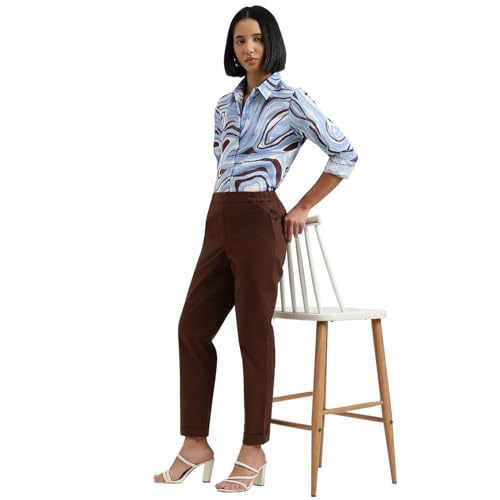 United Colors of Benetton Solid Regular Fit Trousers (Size : XL) - 26P4WVNBT358I902 Brown