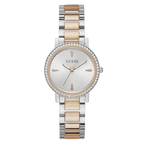 GUESS Stainless Steel Women 34 Mm Silver Dial Analog Watch- U1405L3M, Band_Rose Gold