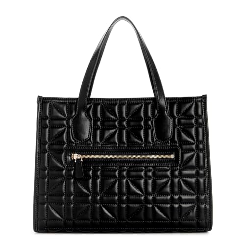GUESS Women's Black Quilted Tote Bag| Ladies Purse Handbags | Gift For Ladies