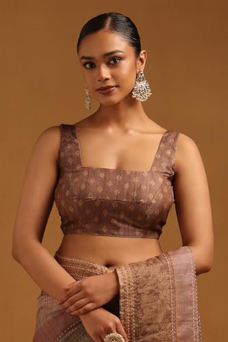 Soch Womens Purple Tussar Ethnic Motifs Saree With Thread Work