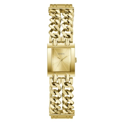 GUESS Rectangle 20mm Champagne Dial Analog Women Watch - GW1112L2