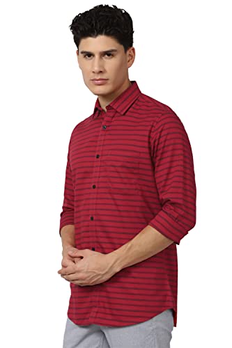 Van Heusen Men's Slim Fit Shirt (VSSFWSLF129356_Red