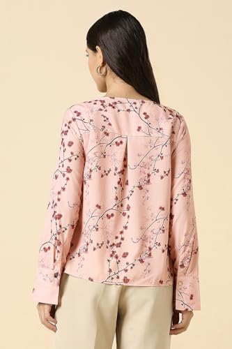 Women Pink Print Formal Top