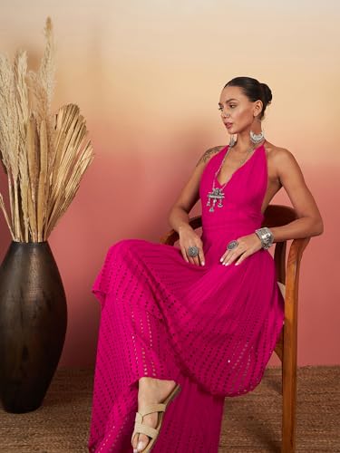 InWeave Women Fuchsia Empire Kurta with Sharara