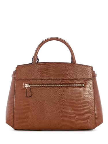 Guess Cognac Textured Magnet Melinda Triple Comp Satchel Bag