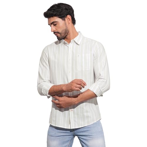 Being Human Grey Moderno Fit Regular Collar Long Sleeves Men's Shirt Clothing