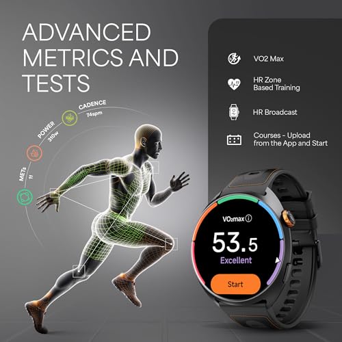 Titan Celestor 2.0 Smartwatch with 1.43" inch AMOLED Display, Dual Band GPS, ABC, Offline Maps, 5 ATM, Training Load & Readiness, Running Courses, Offline Music, TitanQ, Hybrid Strap - Star Dust